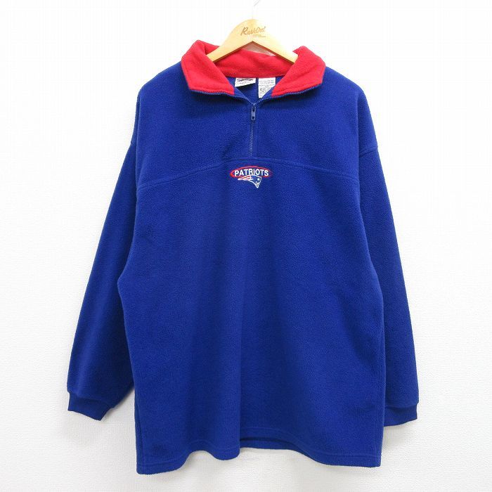 XL/古着 長袖 ハーフジップ フリース トップス メンズ 90s NFL ニュー