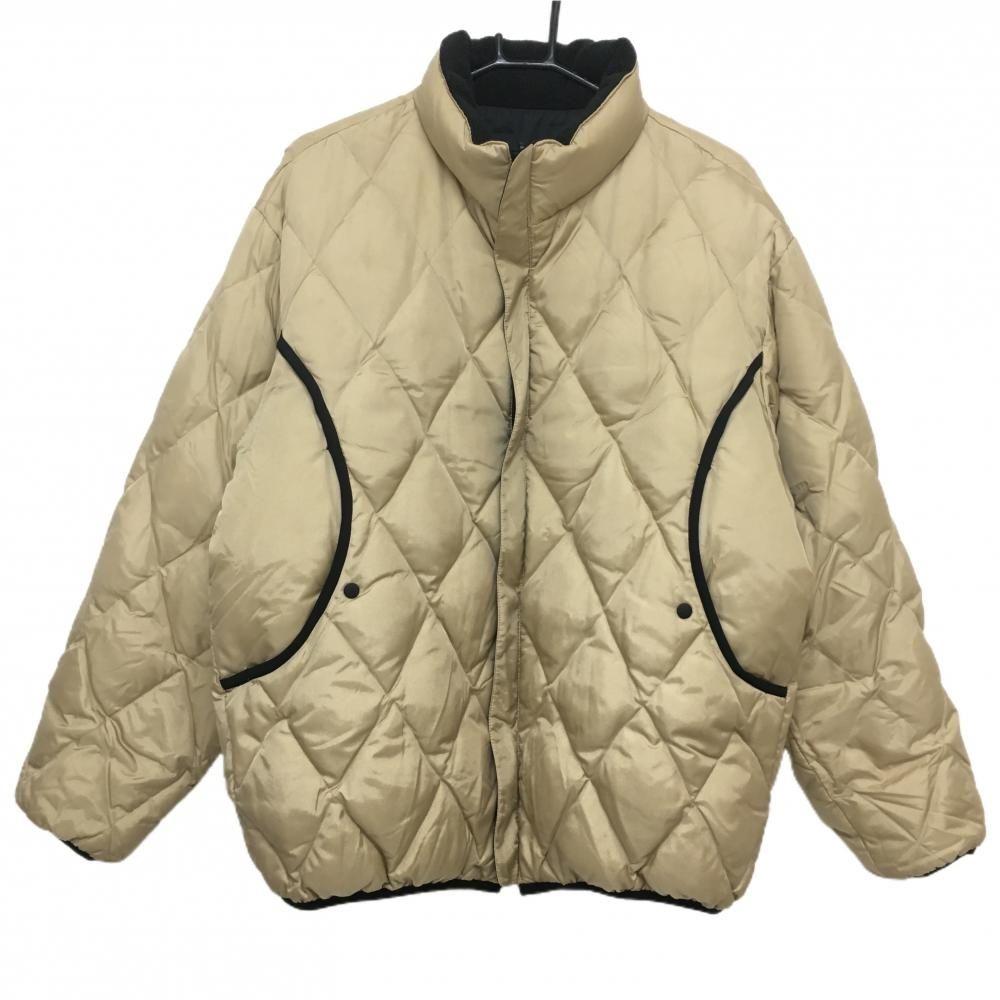 美品】アダバット リバーシブルダウンジャケット ベージュ 裏黒 キルティング ポケッタブル メンズ V(XL) ゴルフウェア adabat - メルカリ
