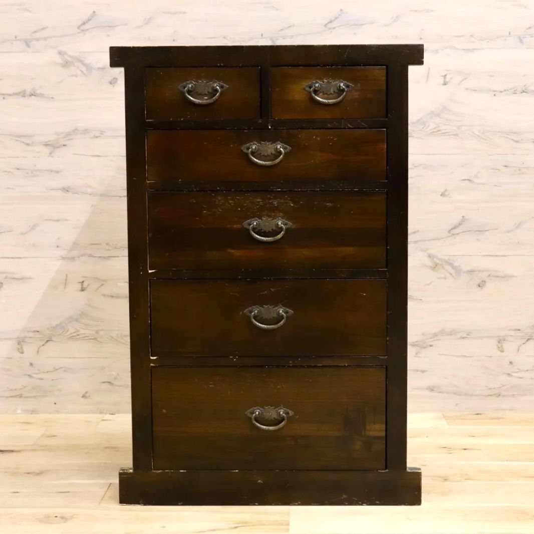 GMIS282 昭和レトロ 和タンス 箪笥 5段チェスト 引き出し 収納家具 和家具 古民家 和モダン 木製家具