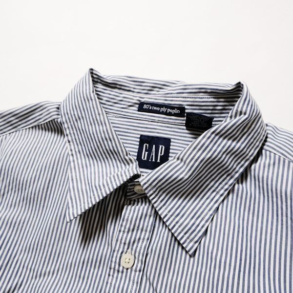 00's ギャップ GAP ストライプ コットン ポプリン シャツ (XL