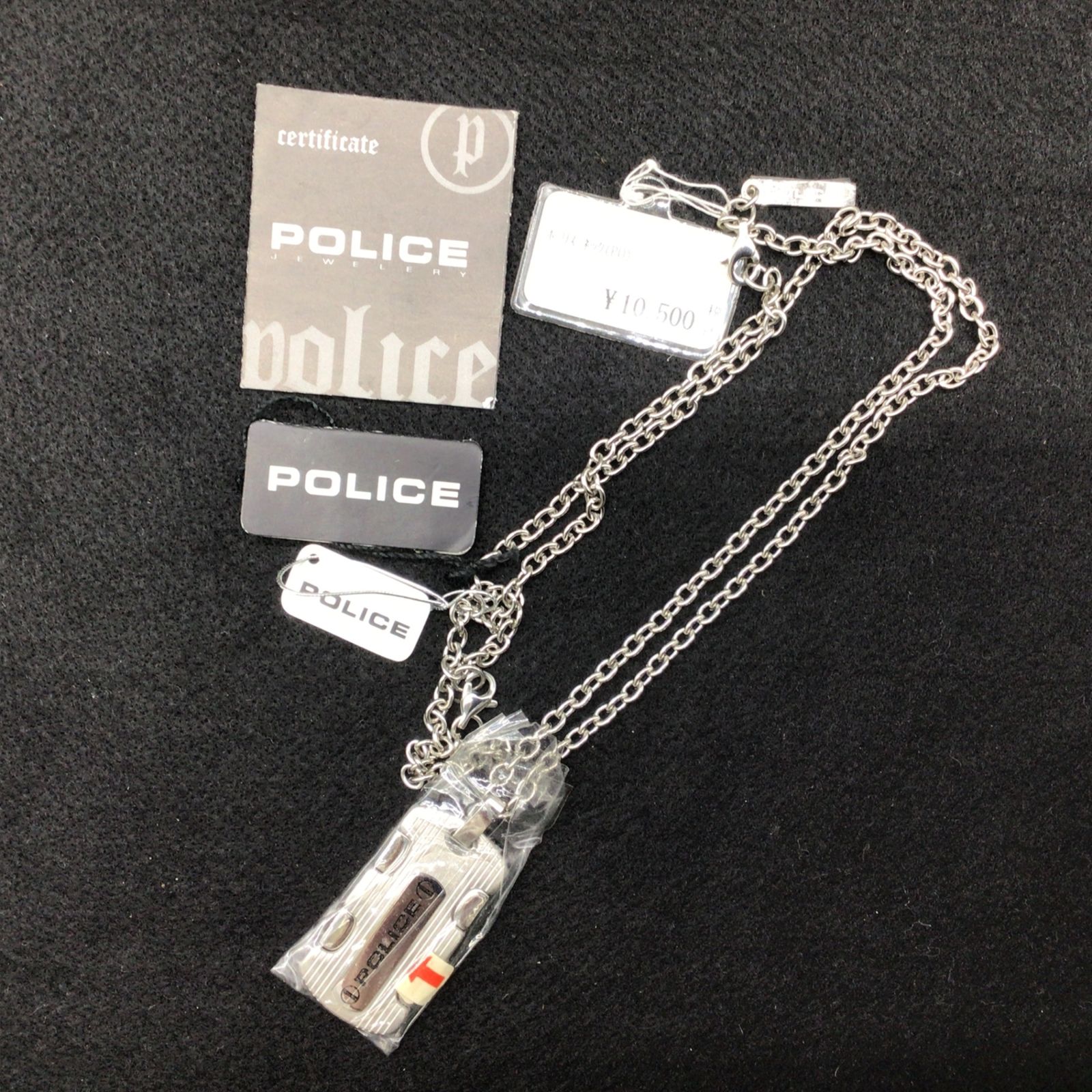3612 POLICE ポリス ネックレス ドッグタグ 約46.5ｃｍ ステンレス シルバー タグ付き 24657PSS01
