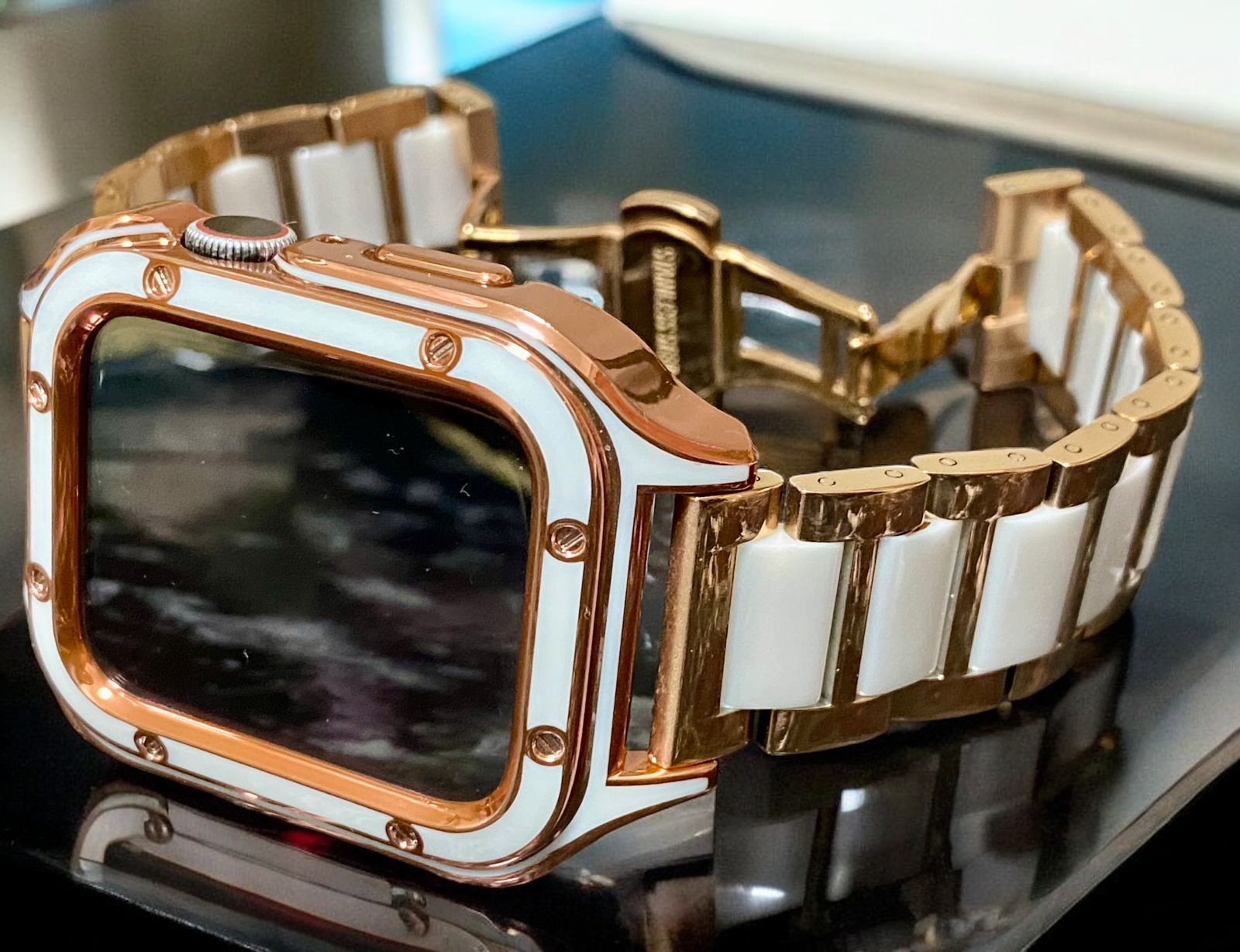Apple Watch用 ステンレスセラミックバンド＆画面保護ケース