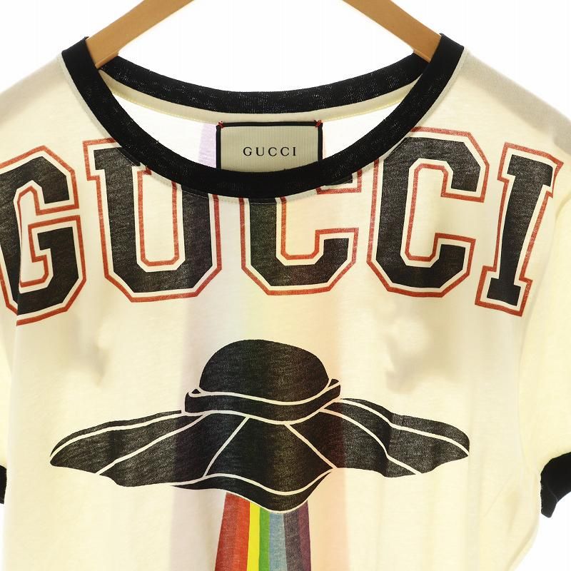 【GUCCI】 ペイントロゴモチーフ Tシャツ ベージュ 【グッチ】 グッチ(GUCCI)|ロゴプリントTシャツ|HARDOFFオフモール（オフモ