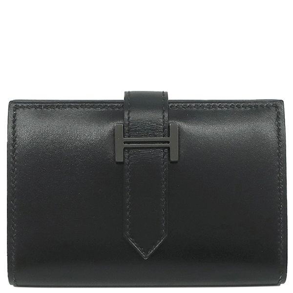HERMES ベアン コンパクト オーストリッチ D刻印 バイカラー 財布