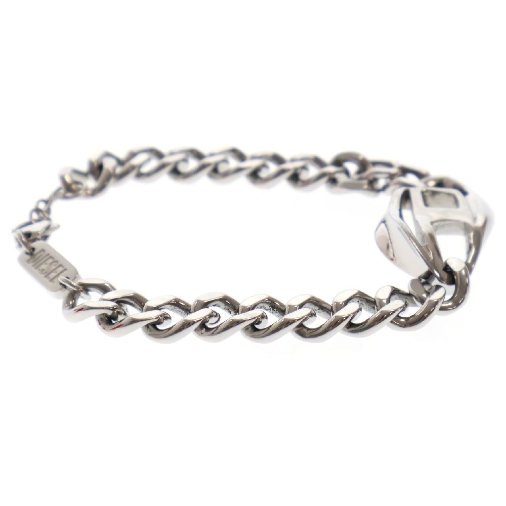 DIESEL (ディーゼル) Dロゴ チェーンブレスレット シルバー DIESEL