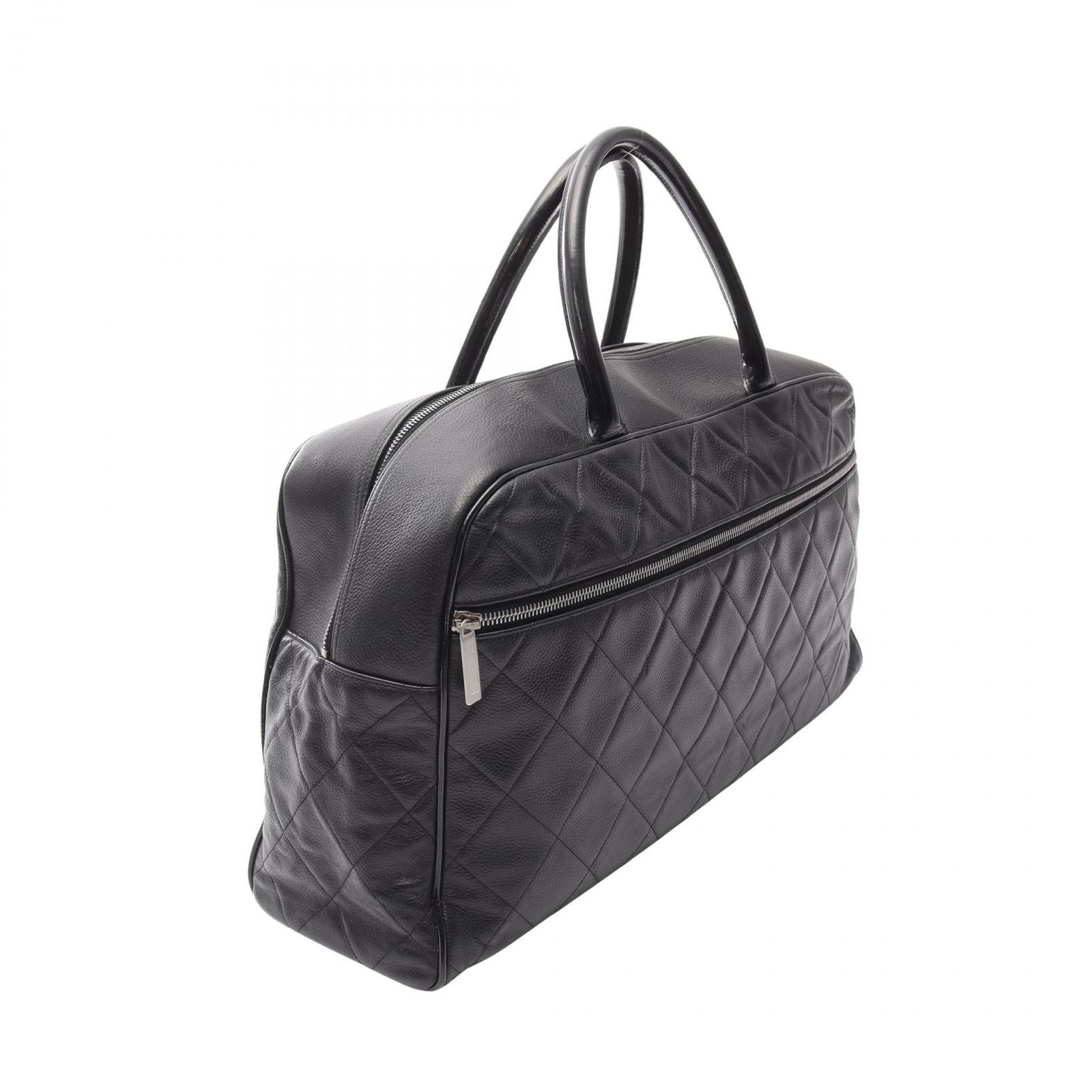 シャネル CHANEL ボストンバッグ マトラッセ ブラック カーフ