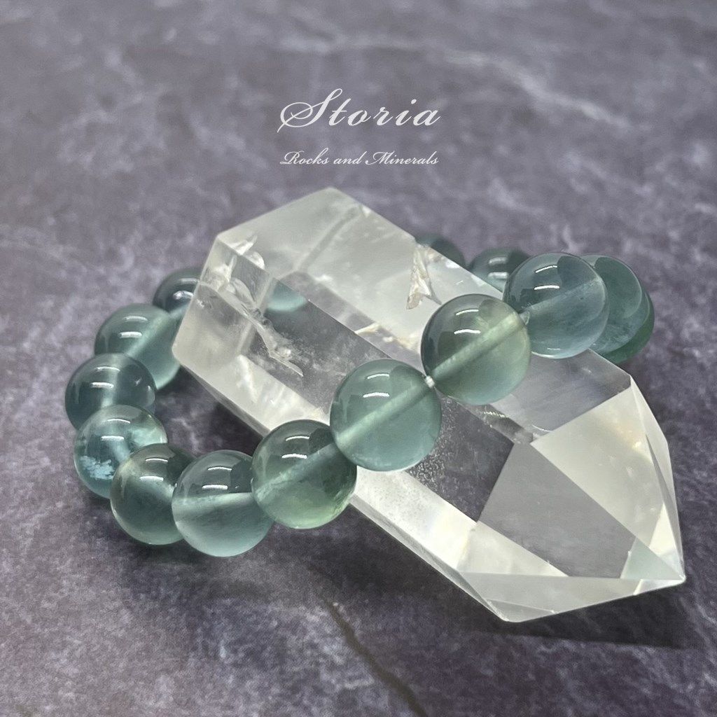 アウトレット ブルーグリーン フローライト（蛍石）10mm珠 ブレスレット