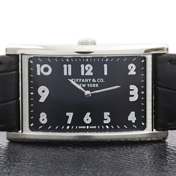 ティファニー 時計 メンズ レディース イーストウエスト ブラック文字