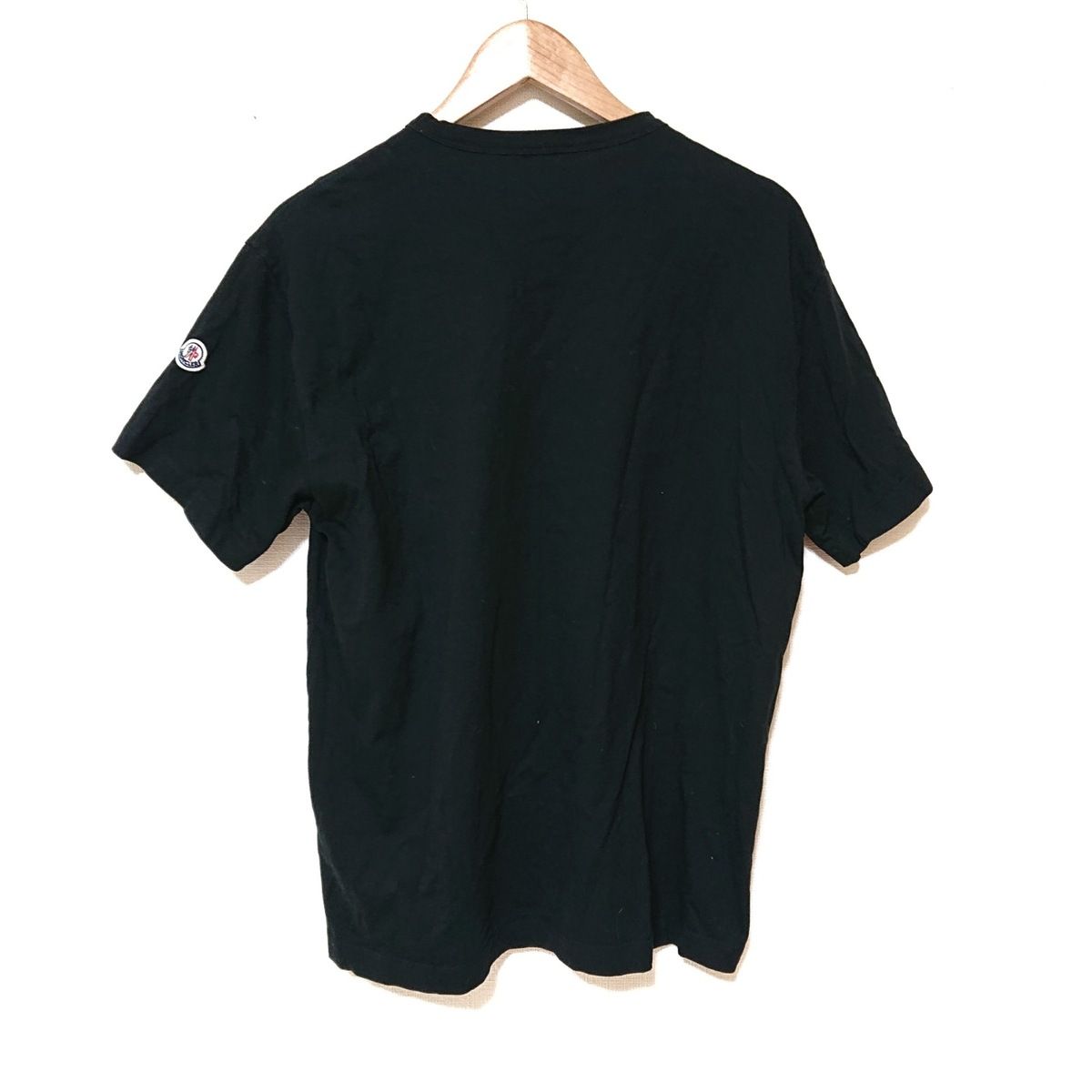 MONCLER(モンクレール) 半袖Tシャツ サイズL メンズ - 黒×イエロー クルーネック - メルカリ