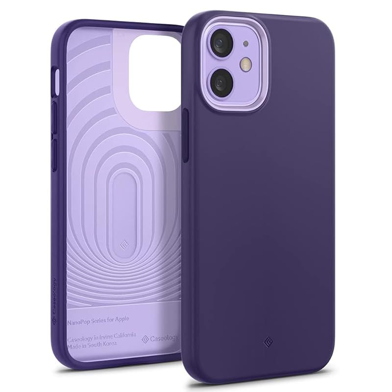 新品　Caseology iPhone 12 mini ケース TPU シリコン 質感 耐久性 サラサラ 耐衝撃 指紋防止 iPhone 12mini カバー ナノ・ポップ (グレープ・パープル)