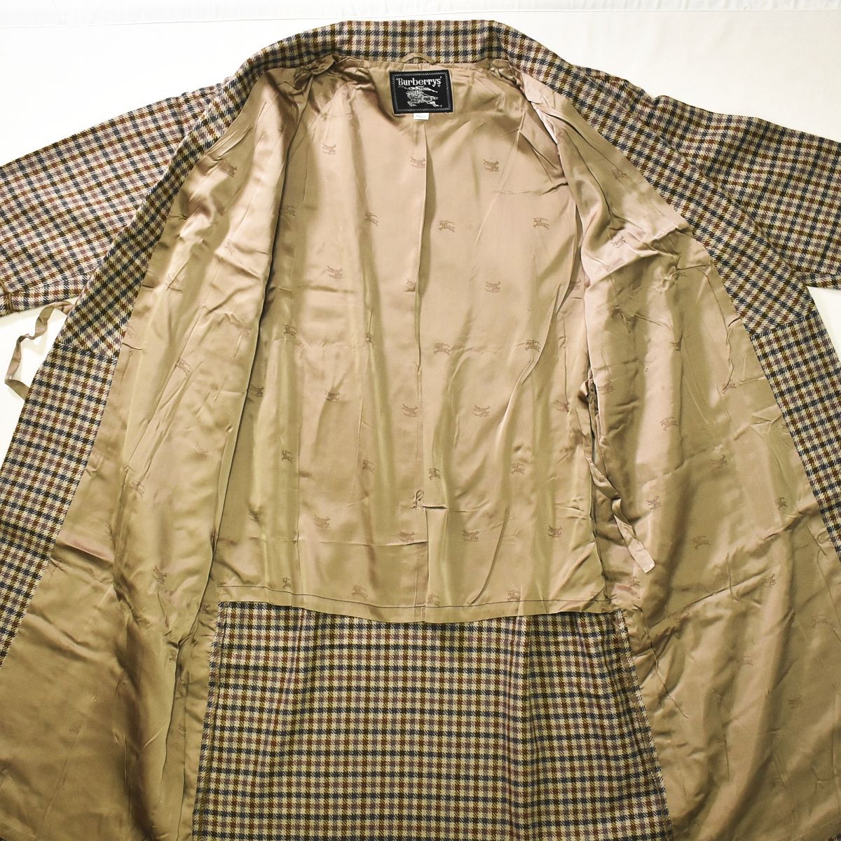 希少 90s バーバリー Burberry チェック柄 ガウンコート M