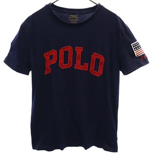 ポロラルフローレン 刺繍 半袖 Tシャツ XS ネイビー POLO RALPH LAUREN メンズ 【中古】 【230616】 メール便可