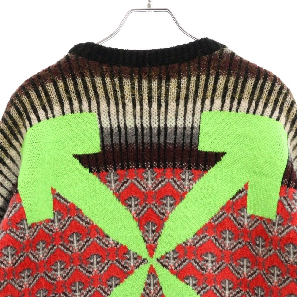 ｏｆｆ-ｗｈｉｔｅ オフホワイト モヘヤ アルパカ グラデーションニット Ｍ OFF-WHITE (オフホワイト) モヘア アルパカ混 クルーネック