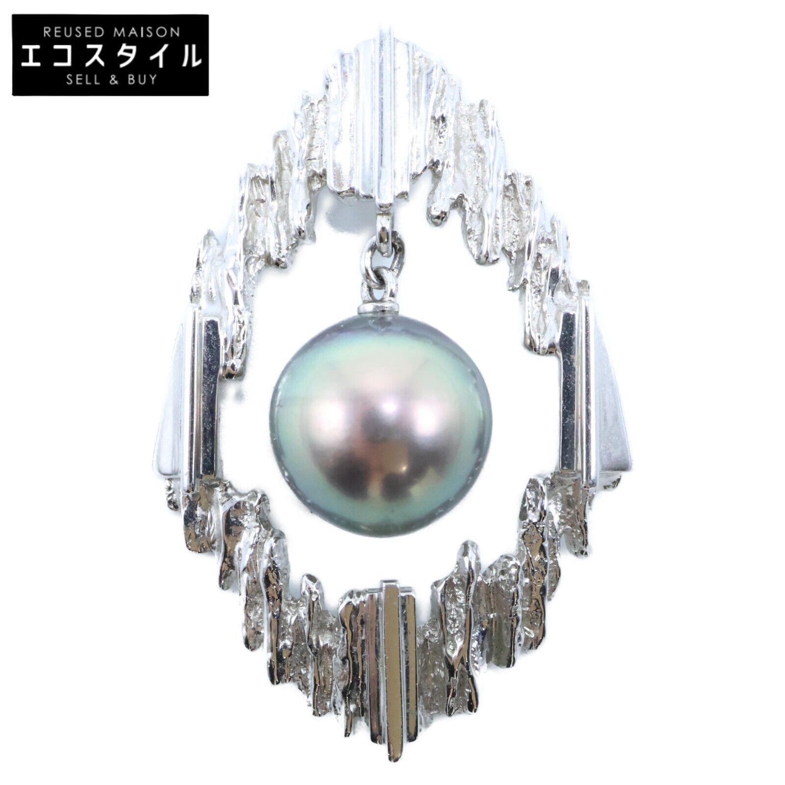 MIKIMOTO ミキモト K14WG 黒蝶真珠10㎜ サークル