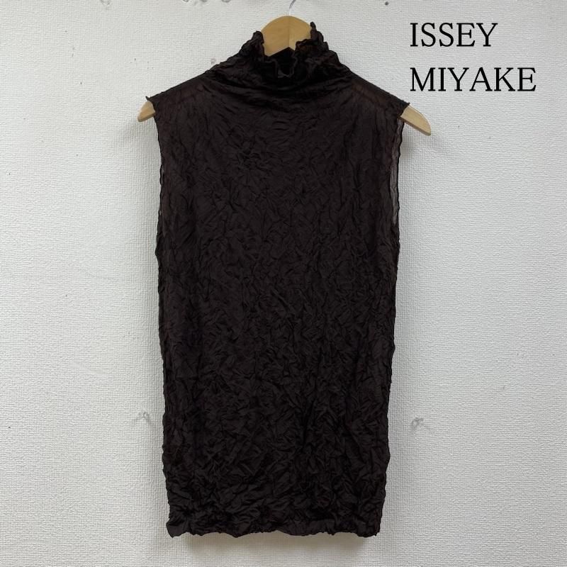 ISSEY MIYAKE イッセイミヤケ タンクトップ 97ss 90s プリーツ加工 ノースリーブ ブラウス シャツ タートル シフォン IM72-JK102