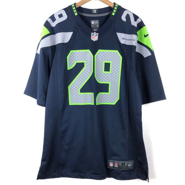 【古着】 NIKE ナイキ ゲームシャツ NFL シアトル・シーホークス ネイビー系 メンズM 【中古】 n060548