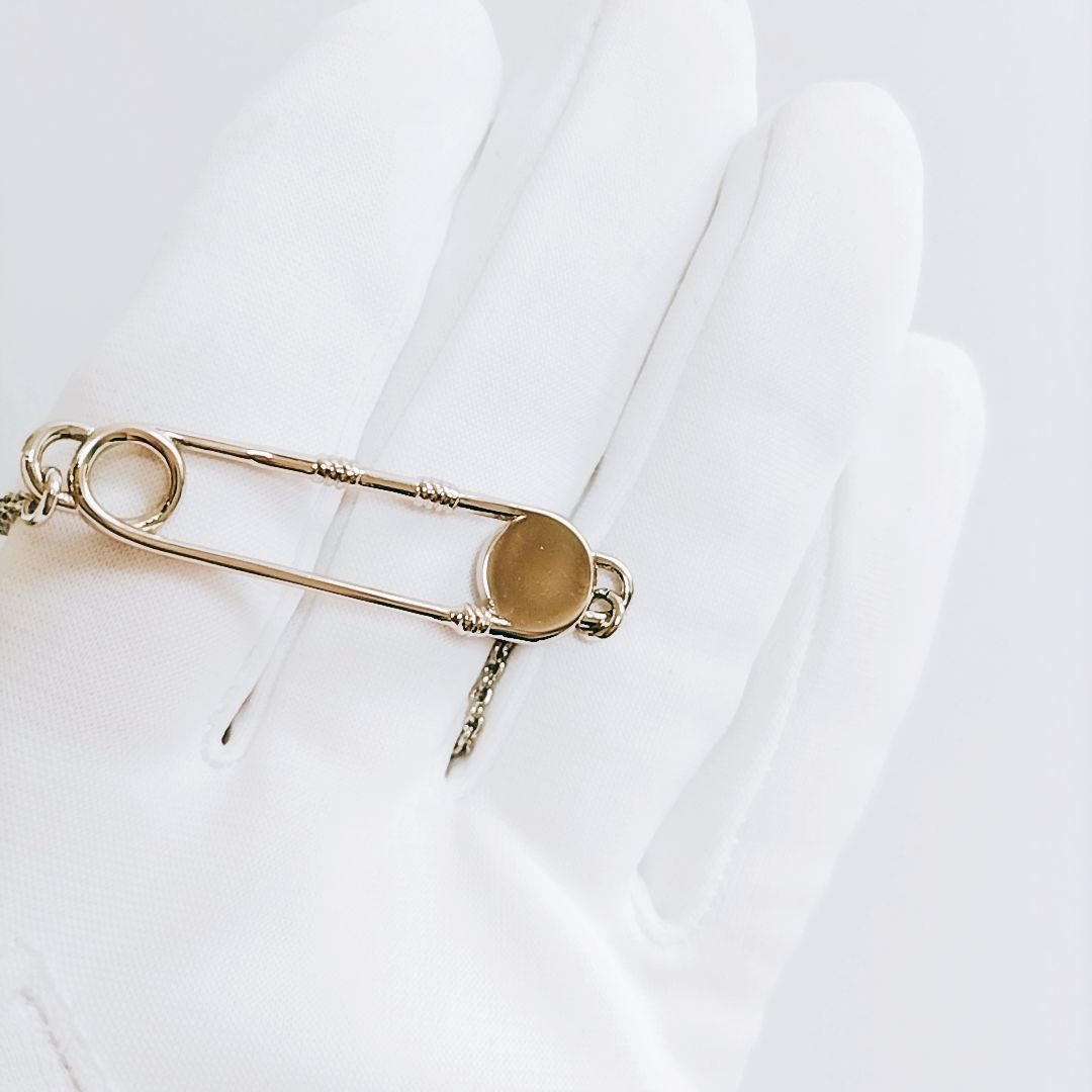 新品未使用】VERSACE セーフティピン ネックレス チェーン シルバー