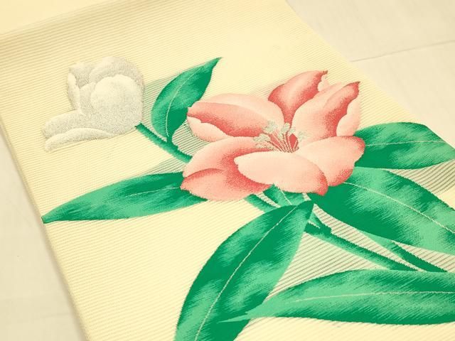 平和屋着物□極上 夏物 九寸名古屋帯 手描き 草花文 逸品 DZAA7770kh5