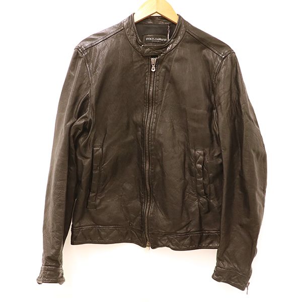 ドルチェ-ガッバーナ DOLCE-GABBANA レザージャケット LS-GSH70L メンズ ブラック サイズ46 yy 4000064801600091