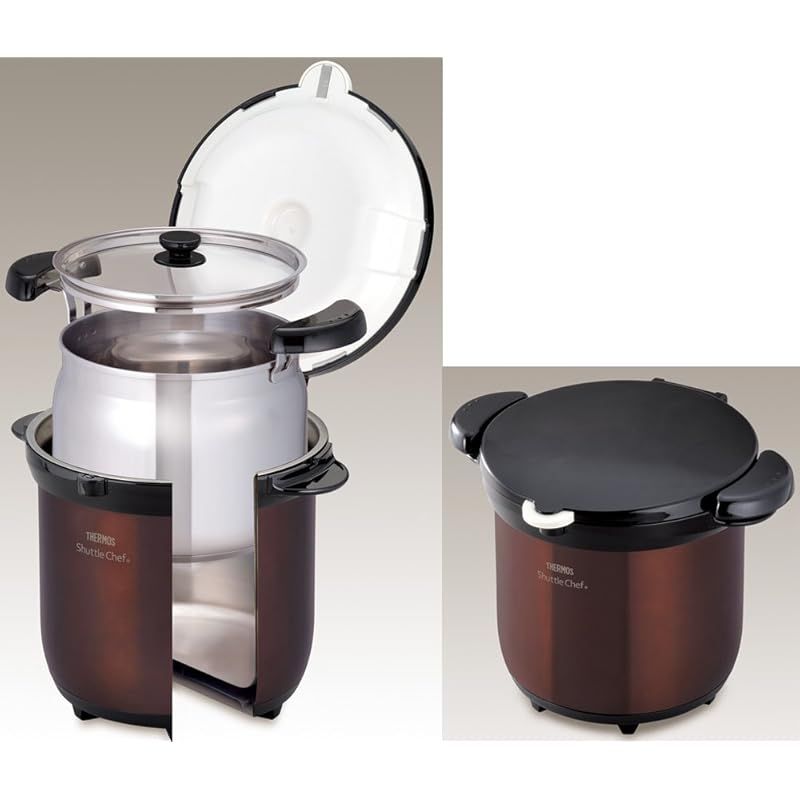 THERMOS 真空保温調理器 シャトルシェフ 4.5L クリアブラウン