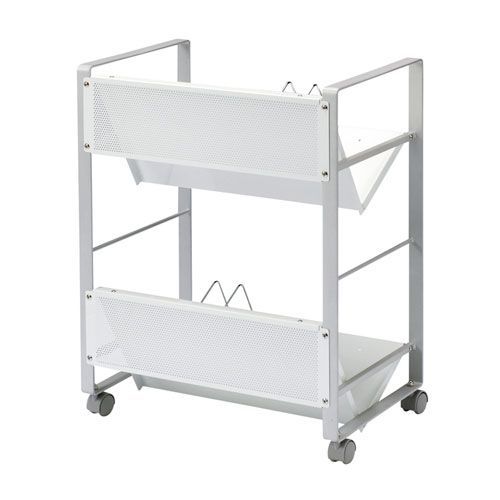 サンワサプライ ファイルワゴン 2段収納 斜め棚板タイプ WG-50N2 MARWIL-DEMENAGEMENTS_CH