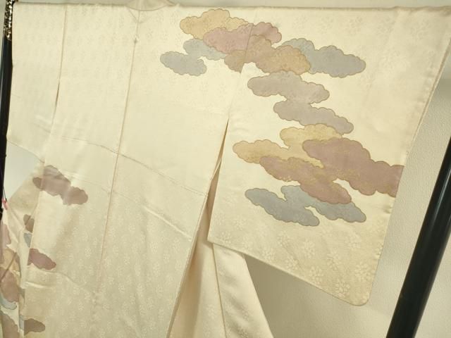 平和屋本店□極上 皇室献上作家 藤井寛 訪問着 駒刺繍 雲重ね