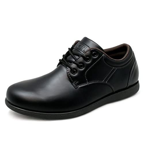 [エドウィン] 防水 メンズ カジュアルシューズ ビジネススニーカー ウォーキング 軽量靴底ソール プレーントゥ レースアップ 外羽根 靴 オックスフォード edm456 ブラック/ブラック BLACK/BLACK 26