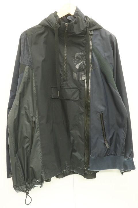 NIKE メンズナイロンジャケット L WMNS Double-Zip Jacket NIKE L 黒 ブラック 紺 ネイビー プリント