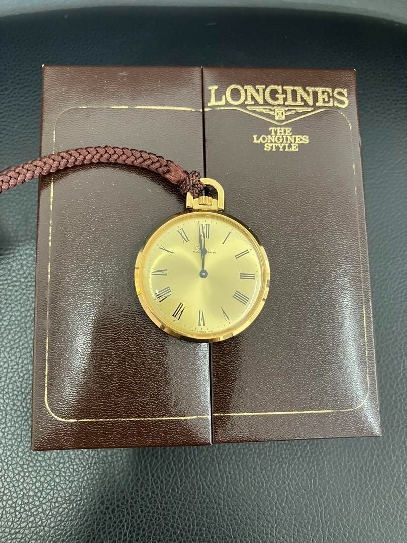げ デッドストック級 稼働 ロンジン ゴールド文字盤 手巻 懐中時計