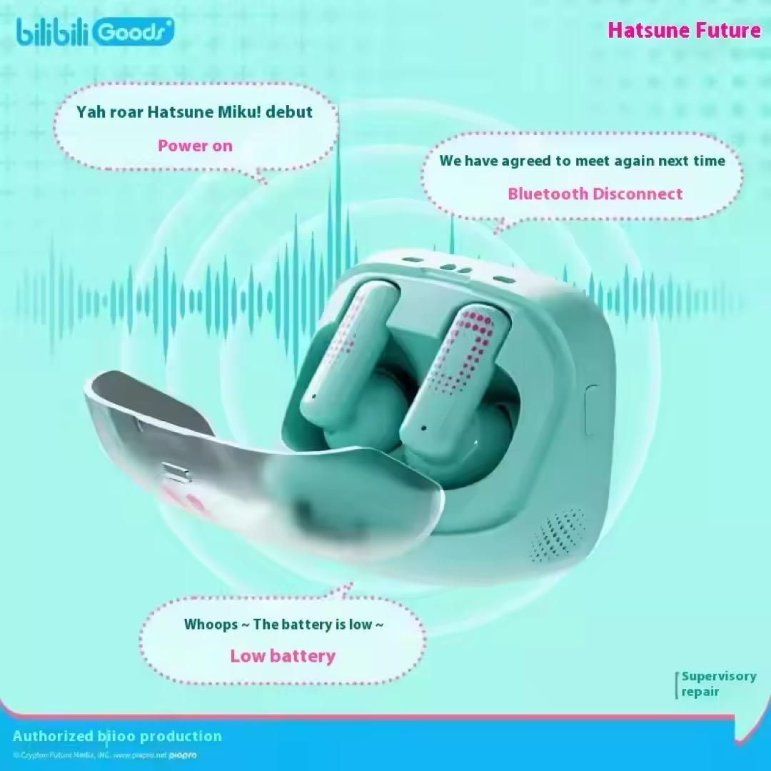 初音ミク　ワイヤレスイヤホン bilibili goods 初音ミク ワイヤレスイヤホン bilibili goods CUBE FACE - メルカリ