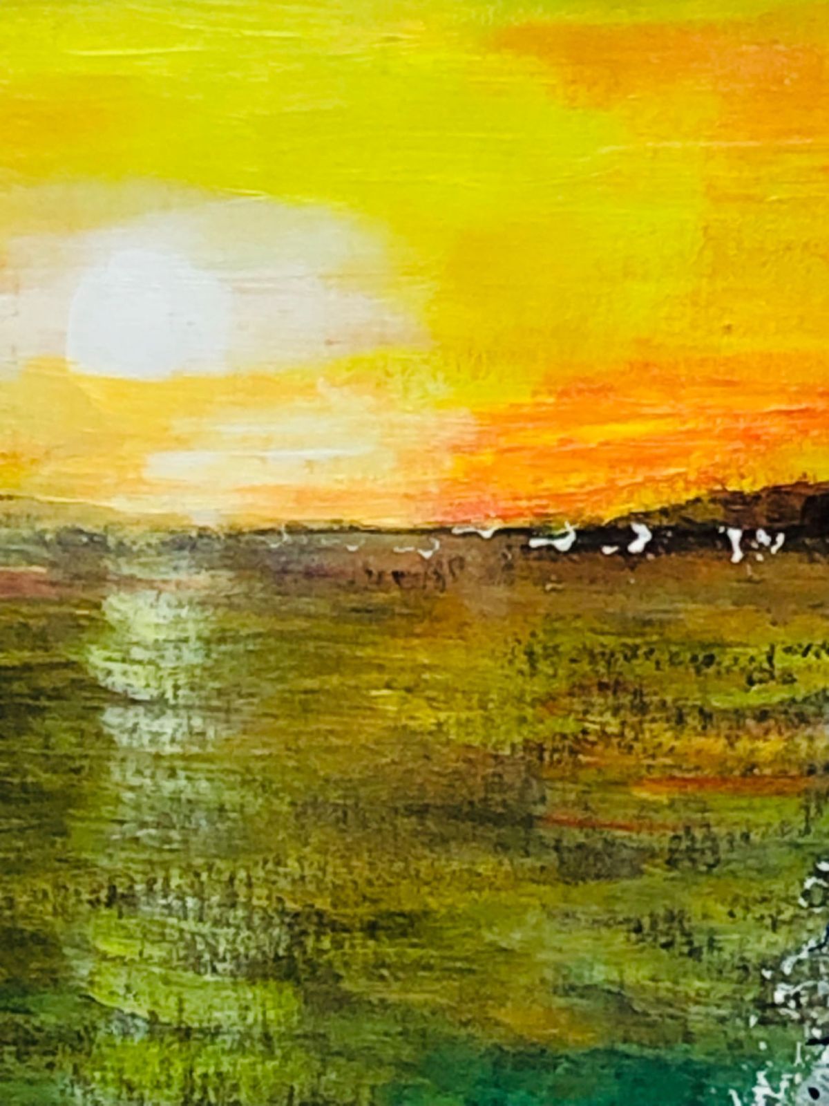 绘画「南国の夕烧け」アクリル絵/新品額縁 - メルカリ