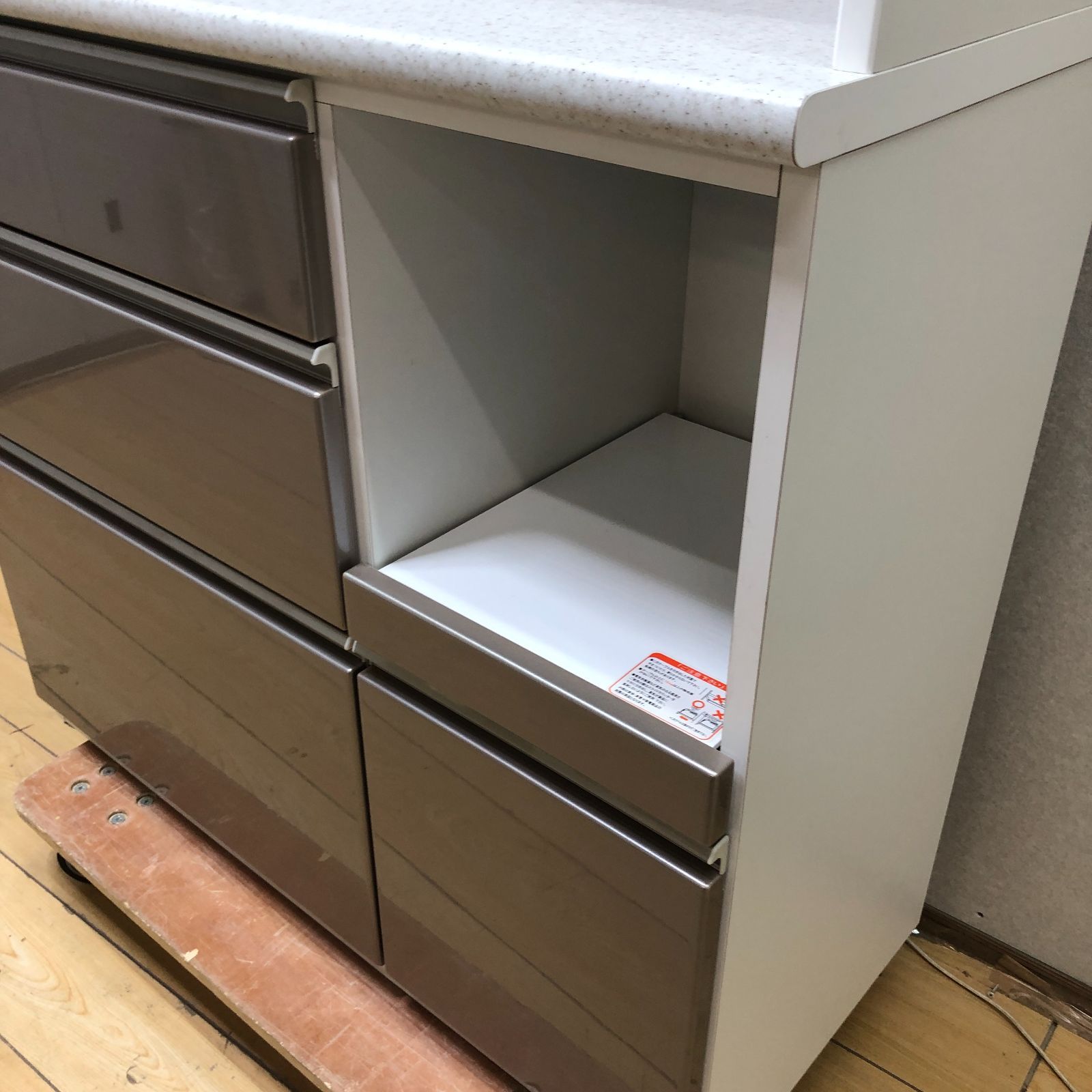 ニトリ 幅100cm キッチンボード(アルミナ2 100KB SI) カップ