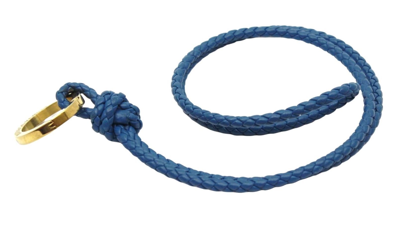 ボッテガヴェネタ ネックストラップ キーリング ゴールド金具 ブルー イントレチャート レザー BOTTEGA VENETA ボッテガヴェネタ イントレ チャート 青 ナッパ ネックストラップ キーホルダー ※リング欠品 : 塚口丸十質舗 Yahoo!ショップ - 通販 - Yahoo!ショッピング