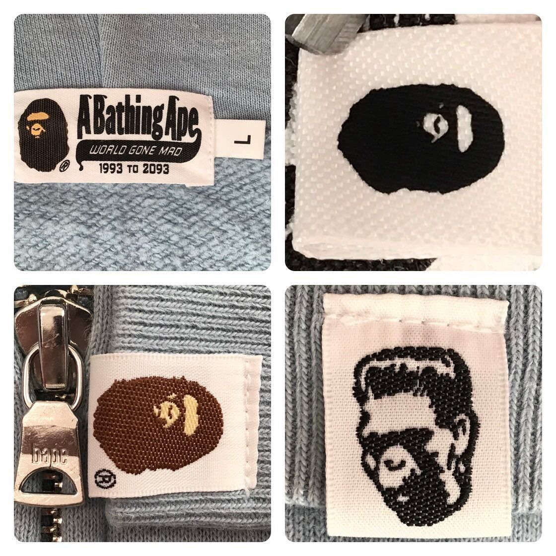 ライトブルー シャーク パーカー Lサイズ a bathing ape BAPE shark