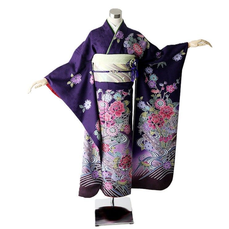 振袖 身長157-172cm 紫 pu-012