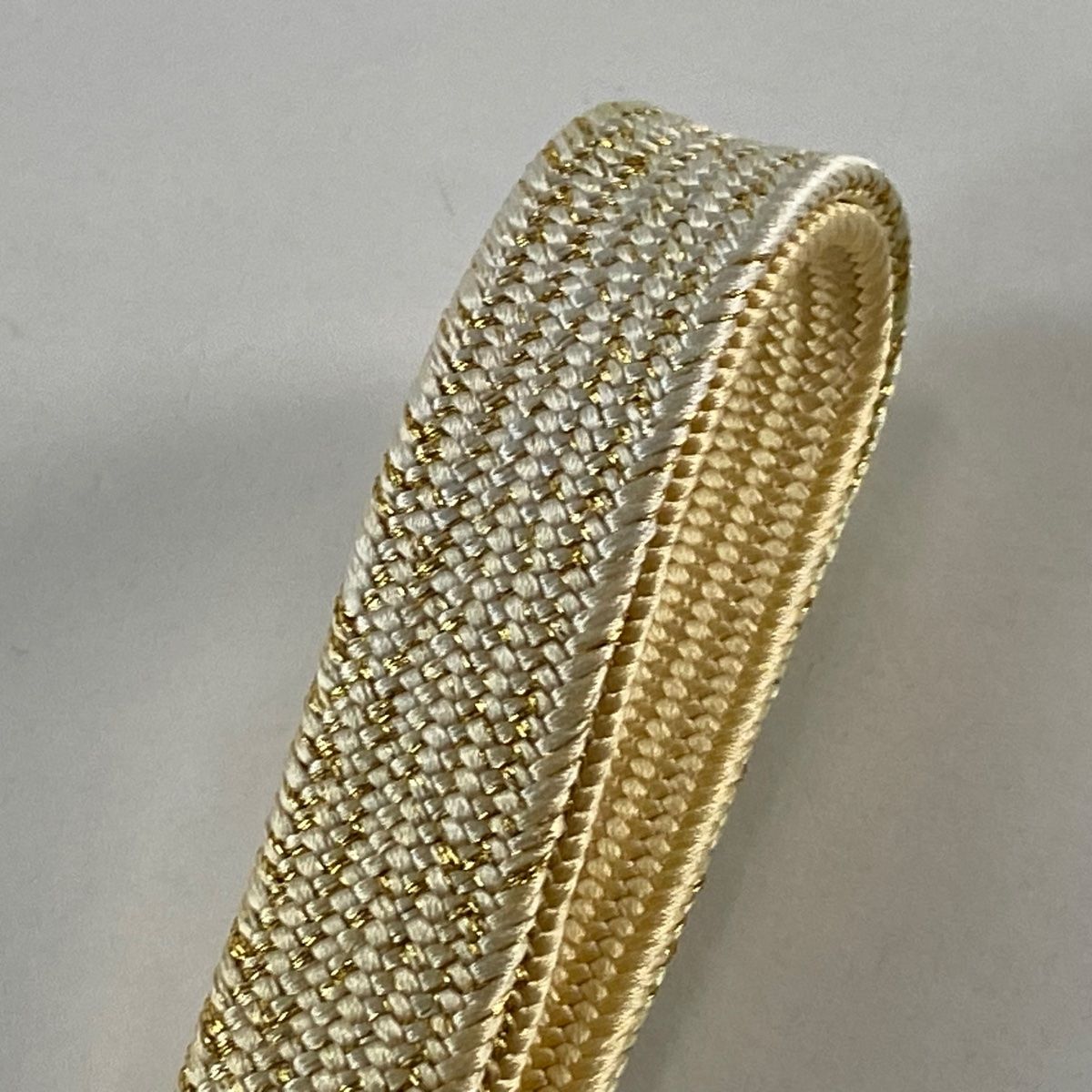 帯締め 無形文化財 五嶋紐 江戸組紐 幾何学 金糸 薄オレンジ 正絹 和装小物