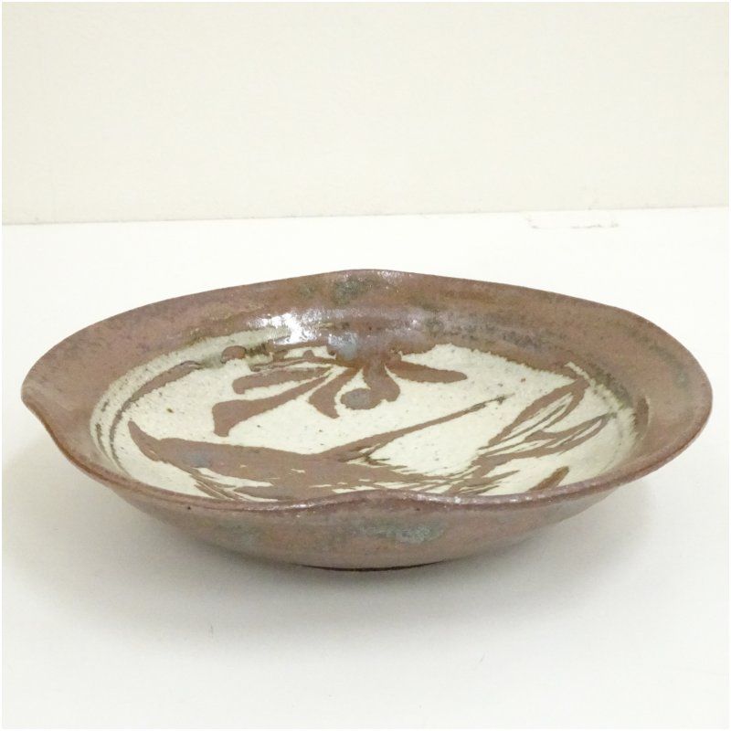 廣永窯 坪島土平造 磁州風鉄絵魚文平鉢 共箱 食器 和食器 おしゃれ 小鉢 焼物鉢 スイーツ サラダ 料理 茶道 茶道具 カフェ 居酒屋 来客