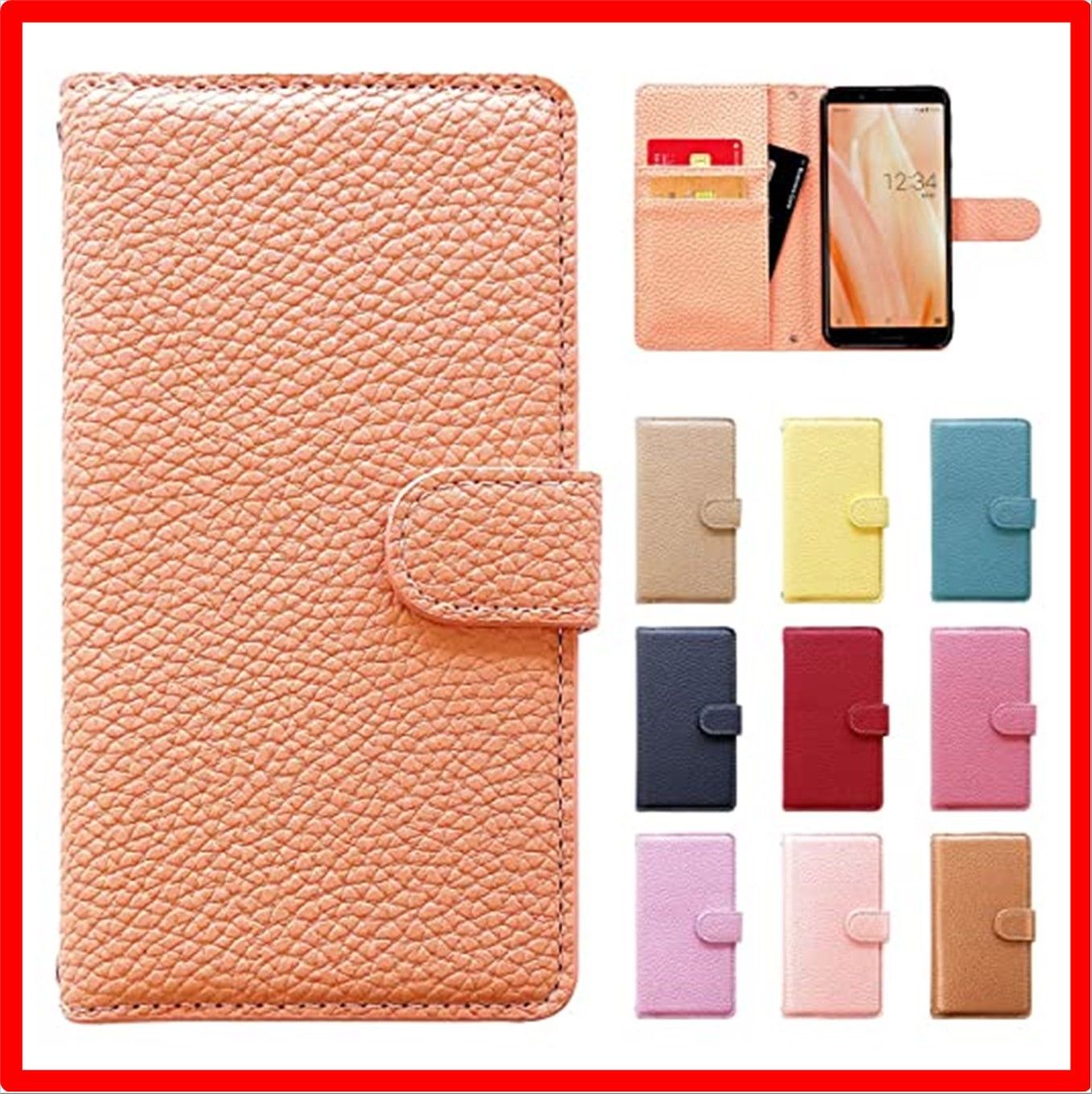 【匿名配送】 OPPO Reno A_サーモンベージュ OPPO Reno A ケース 手帳型ケース カバー オッポ リノ OPPORenoAケース OPPOR