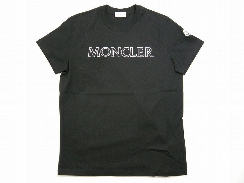 monclerサイズL■新品 本物■モンクレール 半袖TEE Tシャツ ブラック レディース