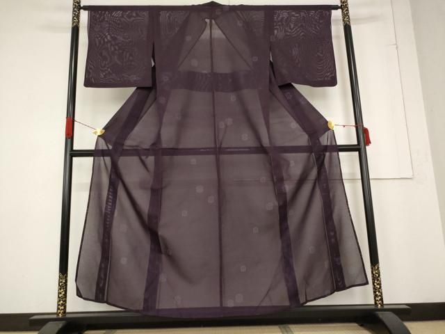 平和屋着物 夏物 小紋 絽 舞花文 洗える着物 AABB5857st