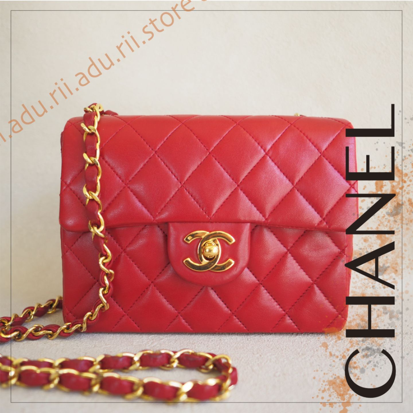 良品☆ シャネル CHANEL ミニマトラッセ ショルダーバッグ CC ココマーク ラムレザー レッド ゴールド/ ブランド ビンテージ ヴィンテージ  - メルカリ