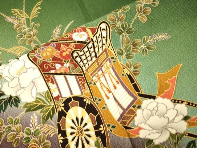 平和屋着物○豪華振袖 総絞り 花車文 正絹 逸品 AABC4470ph 平和屋着物