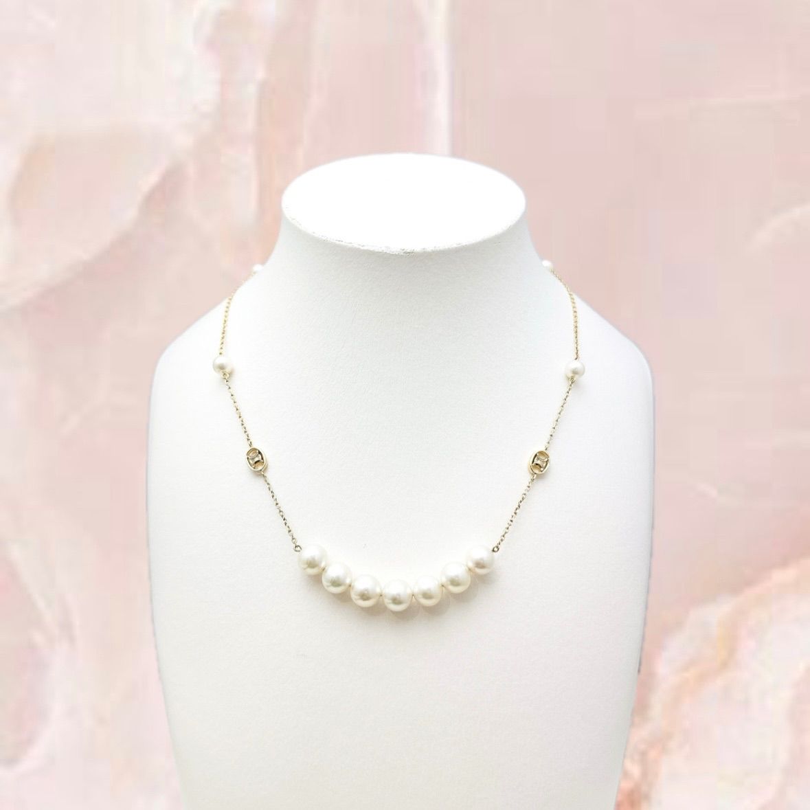 CELINE パール イエローゴールド ネックレス 約50 cm U