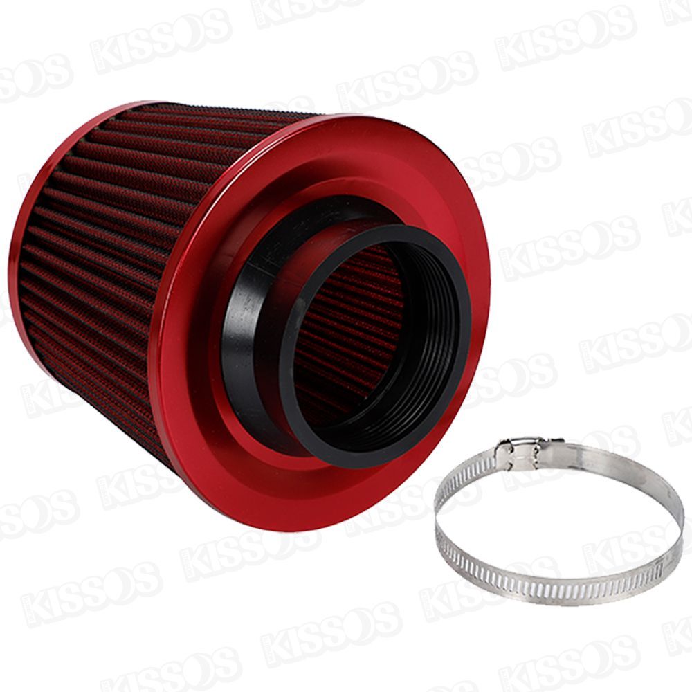 83%OFF!】【83%OFF!】No.1 Racing エアインテークパイプ エアクリーナー 連結 パイプ ホース付属 76mm アルミ製 吸気管 自動車  汎用 レッド パーツ