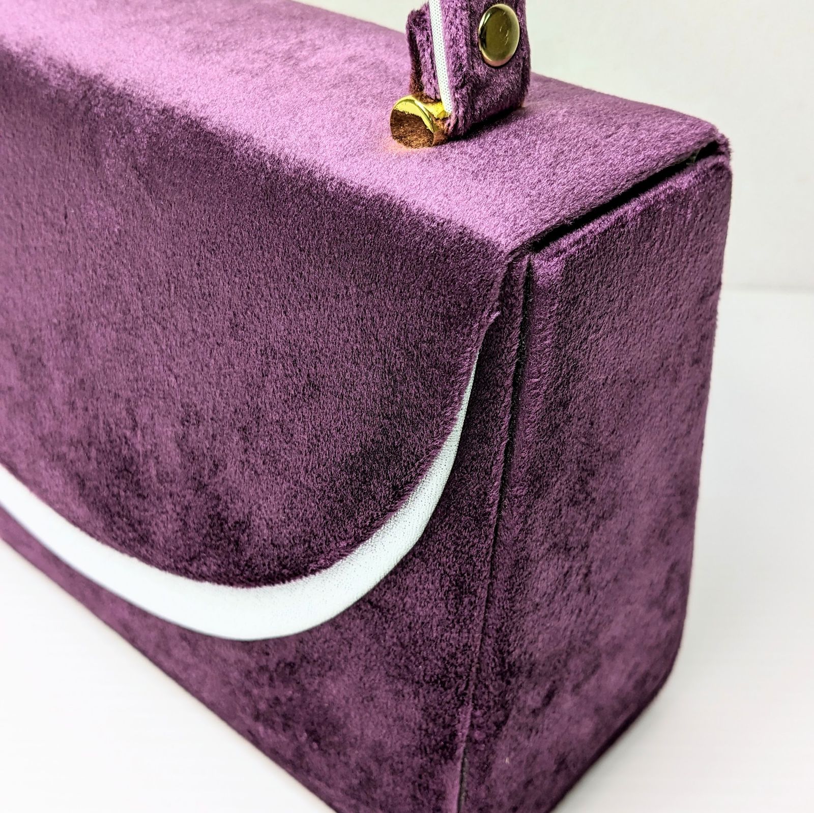 ベロア 3枚芯 草履バッグ セット ニュアンスカラー 紫 パープル w60-2 ベロア 3枚芯 草履バッグ セット ニュアンスカラー 紫 パープル w60-2