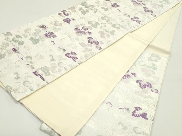 平和屋着物○六通柄袋帯 唐織 古代貝紫 四季彩彩 金糸 正絹 逸品 未