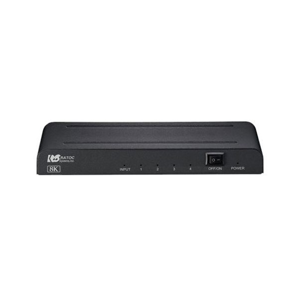 ラトックシステム 8K対応 1入力4出力 HDMI分配器 1つの映像信号をモニター4台に出力 8K60Hz|4K120Hz対応 RS-HDSP4-8K