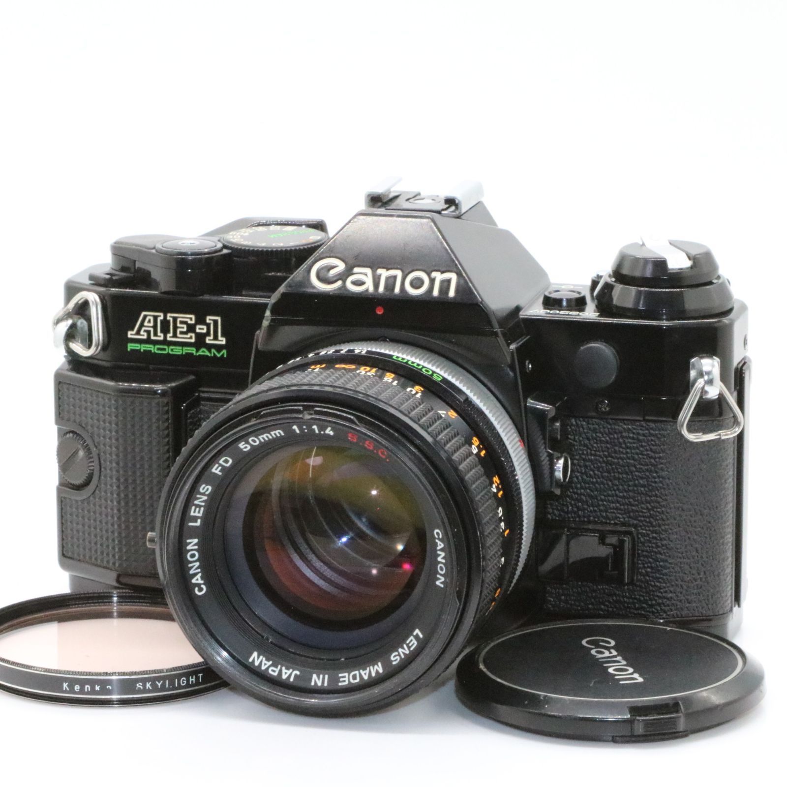 良品 Canon AE-1 Program ブラック 一眼レフフィルムカメラ FD 50mm f1