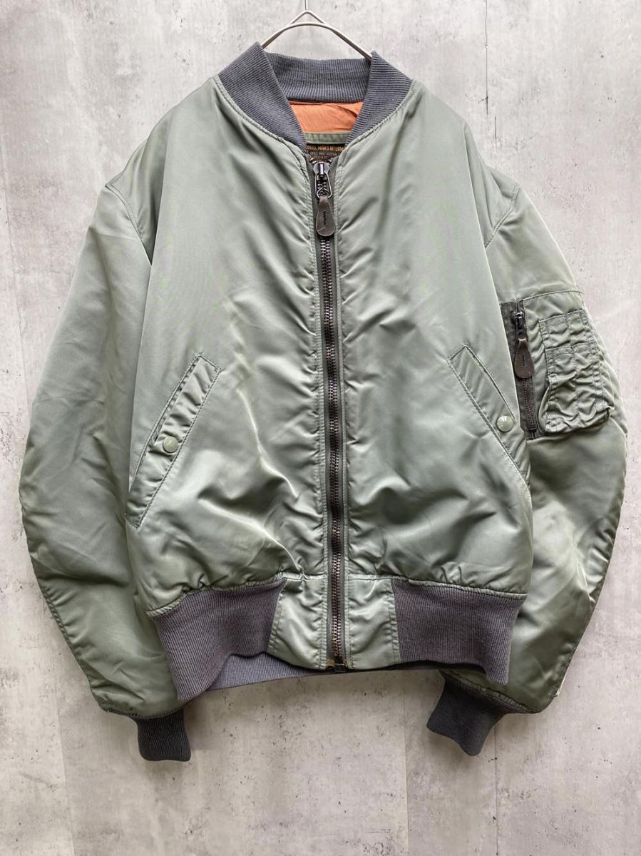 HOPE MFG 米国製 MIL-8279A SCOVILLジップ MA-1 フライト ジャケット sizeS|セージグリーン ◆ ◎メンズ