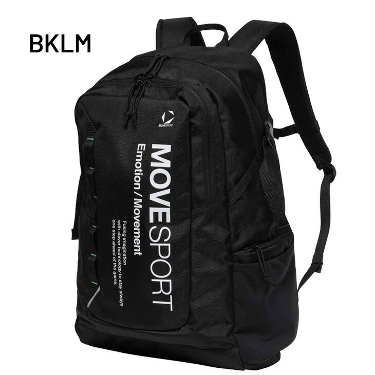 [デサント] バックパック リュックサック 40L MOVESPORT 再帰反射 PCポケット 大容量 消臭抗菌 フィット感 通学 通勤 BLKM(DMAVJA05) ムーブスポーツ MoveSport スクエアバッグ40 容量：約40L -デサント